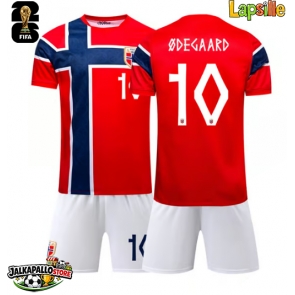 Norja Martin Odegaard #10 Kotipaita Lapsille MM-kisat 2026 Lyhythihainen (+ shortsit)